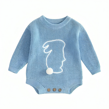 Long Sleeve Easter Knitted Baby Bodysuit