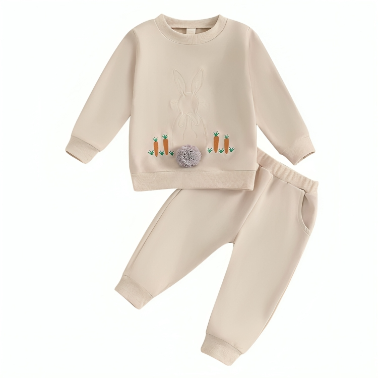 Long Sleeve Easter Bunny Carrot Toddler Set