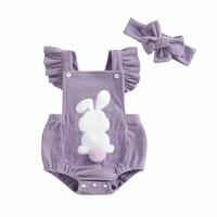 Fly Sleeve Easter Bunny Baby Romper