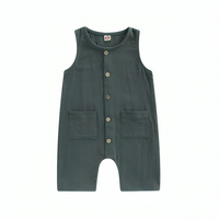 Sleeveless Buttoned Overall Baby Jumpsuit