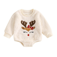 Miss Reindeer Warm Fleece Baby Bodysuit