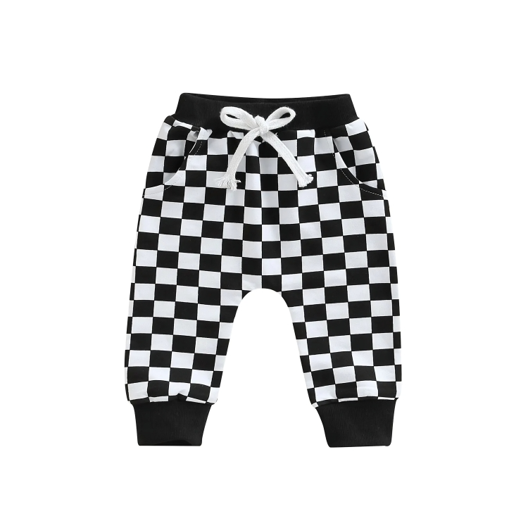 Full Checkerboard Print Baby Pants