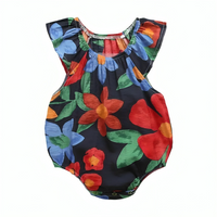 Painted Floral Summer & Spring Cotton Sleeveless Bodysuit