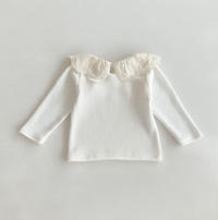 Ruffle Collar Bottoming Cotton Shirt Top