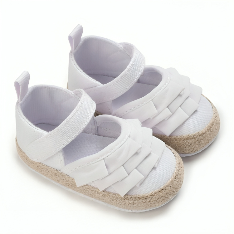 Unisex Ruffle Solid Baby Shoes