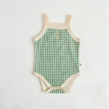 Gingham Plaid Cotton Baby Jumpsuit