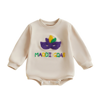 Long Sleeve Mardi Gras Baby Bodysuit