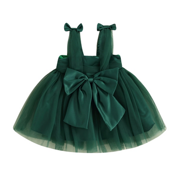 Elegant Christmas Bow Tulle Baby Dress