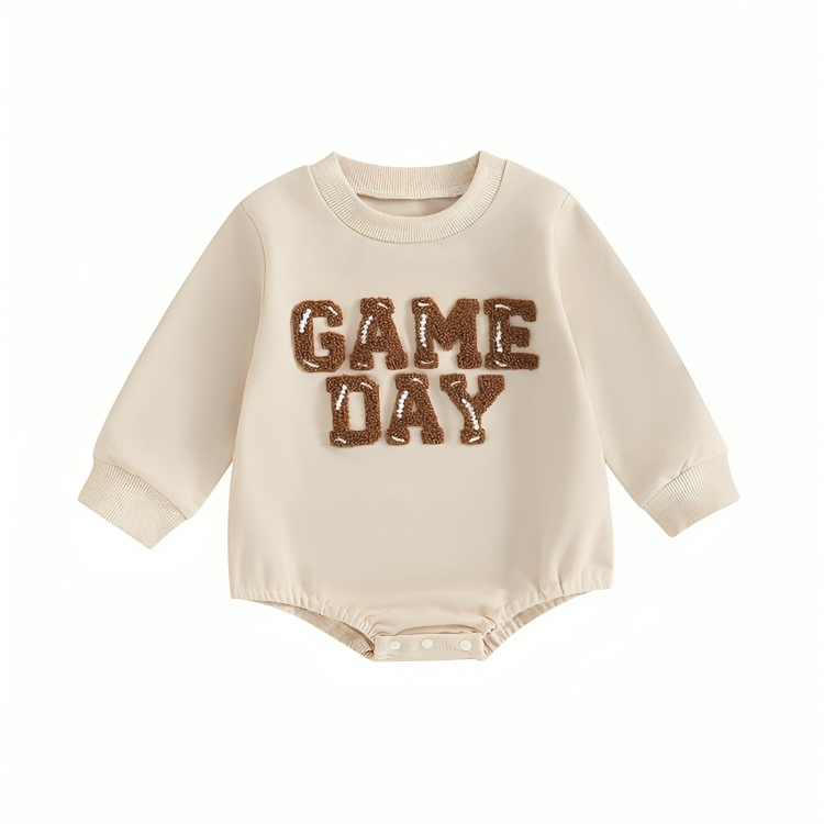 Long Sleeve Game Day Embroidered Baby Bodysuit