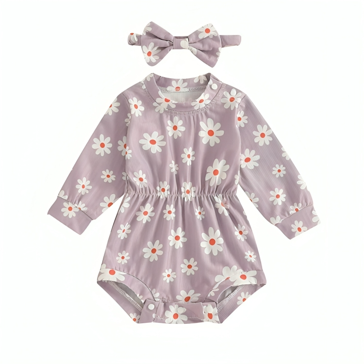 Long Sleeve Daisy Baby Romper