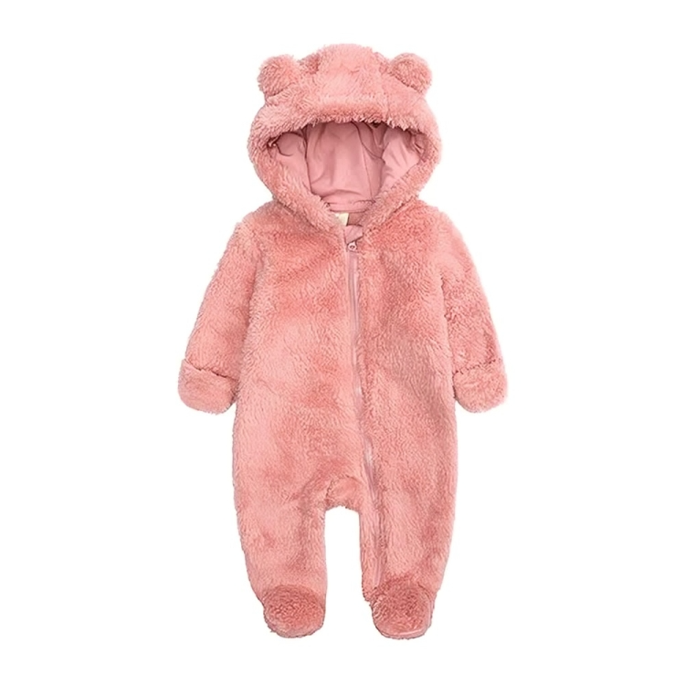 Dark Pink Bear Baby Cotton Onesie