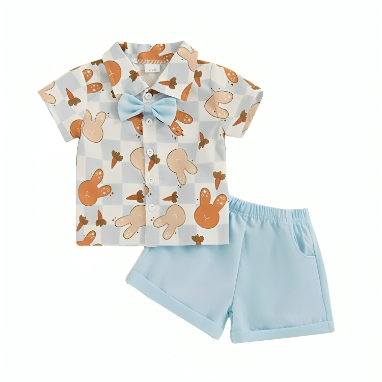 Short Sleeve Easter Gentleman Baby Set