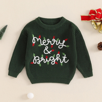 Merry & Bright Crewneck Christmas Baby Sweater