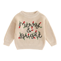 Merry & Bright Crewneck Christmas Baby Sweater