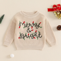 Merry & Bright Crewneck Christmas Baby Sweater