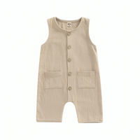 Sleeveless Buttoned Overall Baby Jumpsuit