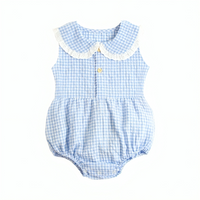 Charming Plaid Floral Cotton Baby Summer Bodysuit