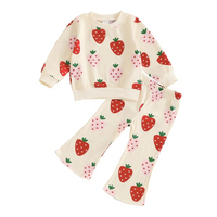 Strawberry Sweatshirt Flared Toddler Set