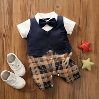 Gentleman Formal Style Cotton Romper