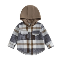 Long Sleeve Multi-Color Plaid Buttoned Down Coat