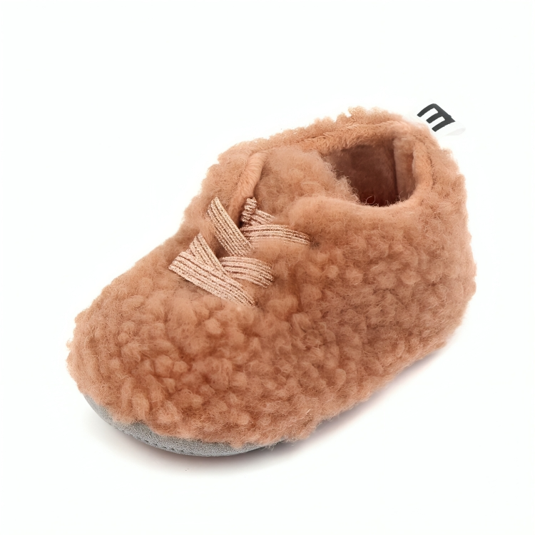 Soft Coral Velvet Cotton Stylish Crib Shoes