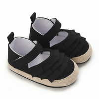 Unisex Ruffle Solid Baby Shoes