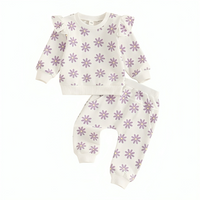 Long Sleeve Floral Pattern Toddler Set