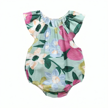 Painted Floral Summer & Spring Cotton Sleeveless Bodysuit