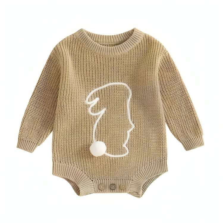 Long Sleeve Easter Knitted Baby Bodysuit