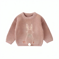 Knitted Bunny Embroidered Baby Sweater